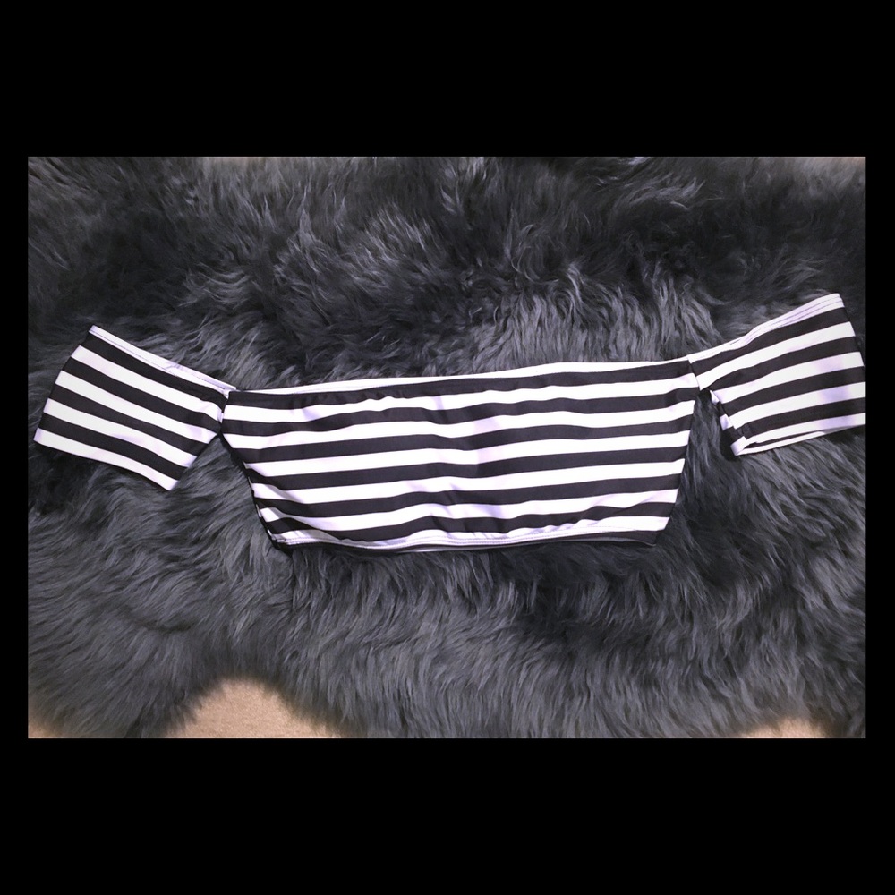 BIKINI TOP striped black and white - Picture 2 of 2